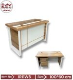 ⁦مكتب خشب مع ارجل حديد اضافة كمودينة 3 ادراج⁩ - الصورة ⁦3⁩