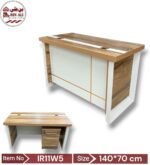 ⁦مكتب خشب مع ارجل حديد اضافة كمودينة 3 ادراج⁩ - الصورة ⁦5⁩