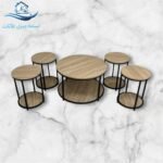 ⁦طاولات ضيافة 5 قطع دائرية⁩ - الصورة ⁦3⁩