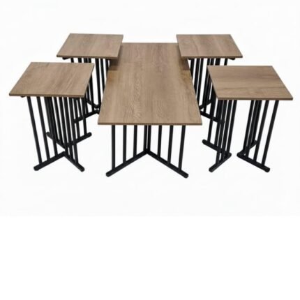 طاولات خشب جودة قاعدة حديد 110×44×40×54cm